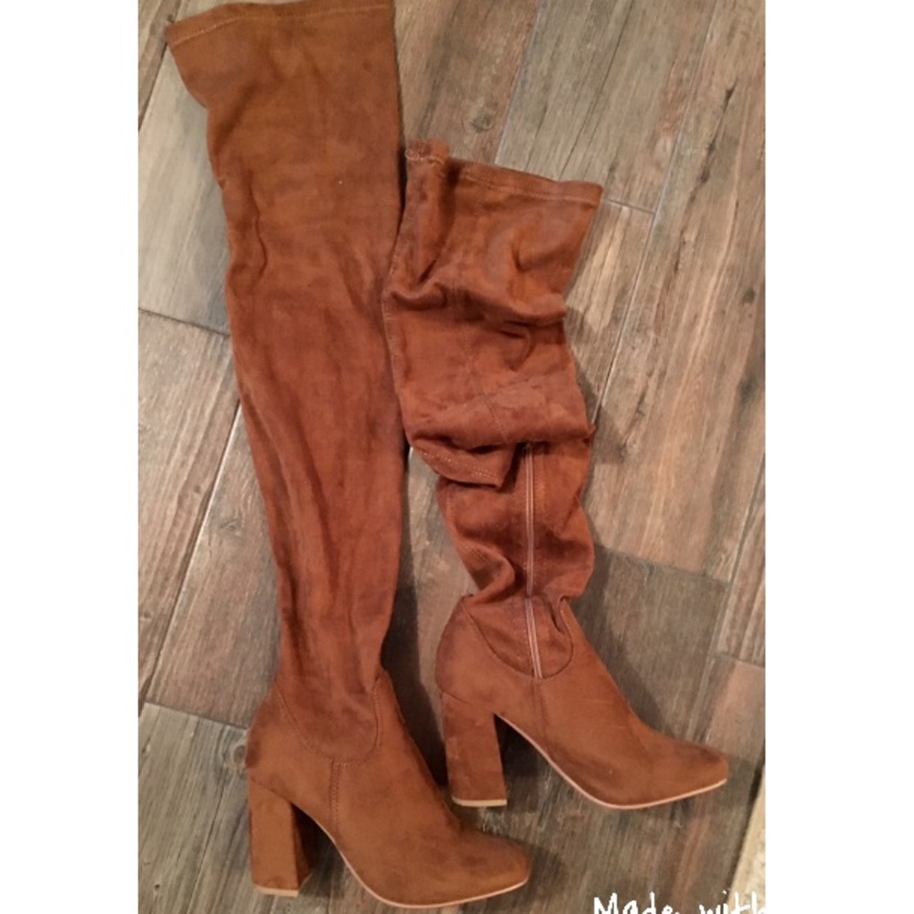 Cognac Color Knee High Boots